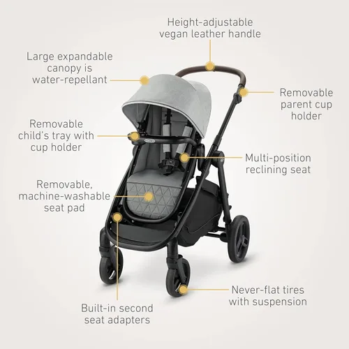 Miniatura 7 de Graco® Premier Modes™ Nest2Grow™ - Carriola 4 en 1 Midtown