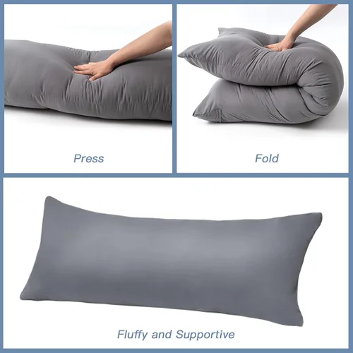 Miniatura 6 de DOWNCOOL Almohada de cuerpo completo de lujo con funda de fibra - Almohada corporal ultra suave para dormir - Almohada de cama larga transpirable