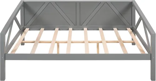 Miniatura 6 de Flieks Sofá cama de tamaño matrimonial, marco de sofá cama de madera, sofá cama multifuncional para niños/adolescentes/muebles de habitación