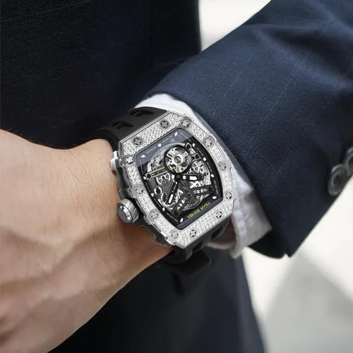 Miniatura 2 de Tonneau - Reloj automático para hombre, reloj de esqueleto de lujo para hombre, mecánico, resistente al agua, analógico, reloj de pulsera