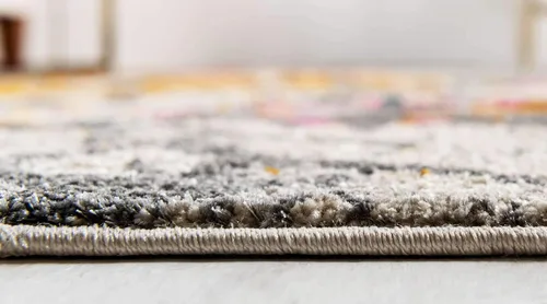 Miniatura 4 de Unique Loom Aurora Collection - Alfombra de área de transición abstracta abstracta del suroeste botánico (6 pies x 6 pies, redonda, beige y gris)