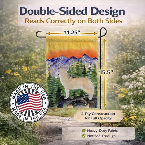 Miniatura 4 de Caroline's Treasures SS8285GF Bandera de jardín de Husky siberiano para buzón, bandera decorativa para patio exterior, obras de arte de patio, Husky