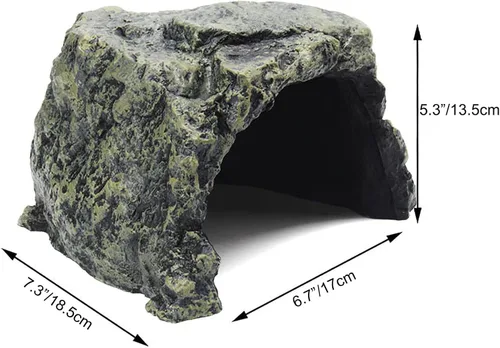 Miniatura 6 de Besimple Cueva Decorativa Escondite para Peces de Acuario, Escondites de Roca para Reptiles Cueva de Piedra Casa Escondite Accesorios de Pecera