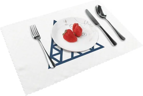 Miniatura 17 de Rectangular Placemats Set of 4, Heat Resistant Flower Doodles Printed Kitchen Dining Table Mats
