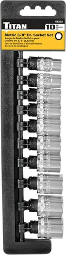 Miniatura 2 de Titan 68202 Juego de llaves métricas de 10 piezas de 3/8 pulgadas y 6 puntos