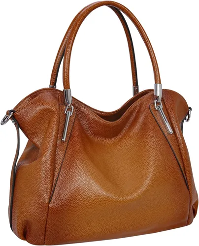 HESHE Bolsos y bolsos de cuero genuino para mujer, bolso de mano con asa superior, bolso Hobo, bolso de mano, bolso cruzado para mujer