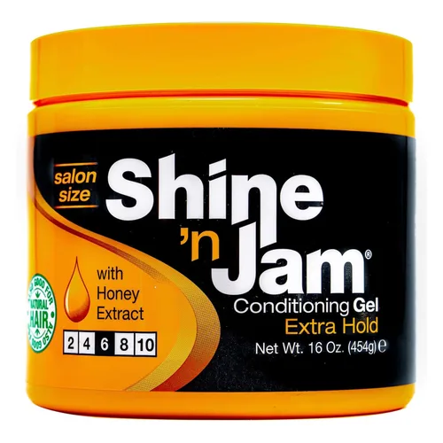 Shine N Jam Gel Acondicionador Extra Hold Tarro de 16 onzas (16.0 fl oz) (paquete de 6)