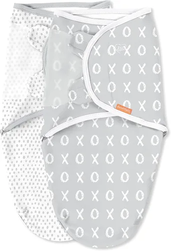 Miniatura 14 de SwaddleMe Luxe Easy Change Swaddle, Ellie Elephant/Triángulo Gris, S/M (0-3 meses)