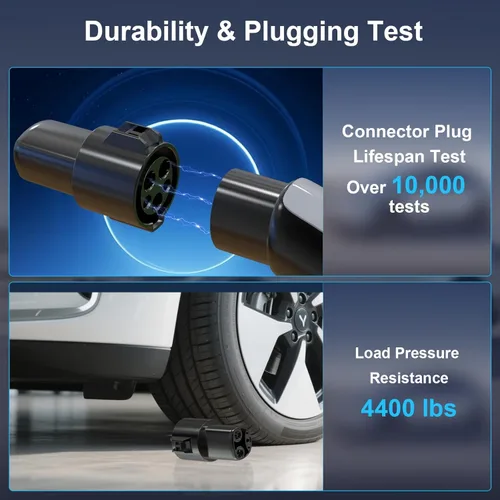 Miniatura 5 de 2025 Adaptador J1772 a Tesla Actualizado, Máx 80A 240V, Compatible con Modelo 3/S/X/Y, Soporta Carga AC Nivel 1 y 2, Funciona con Conectores J1772