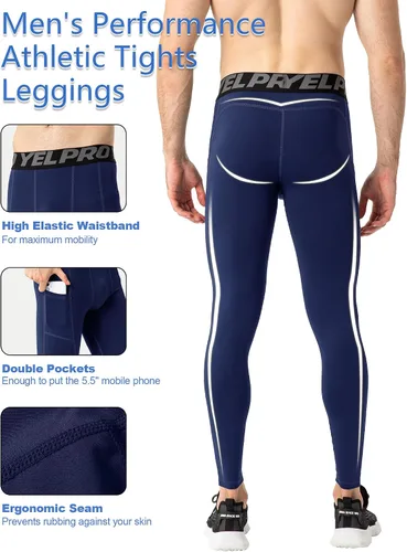 Miniatura 47 de SPVISE Pantalones de compresión para hombre, leggings para deportes, gimnasio, mallas atléticas frescas y secas, capa base para correr, fútbol