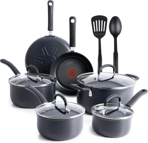 Miniatura 8 de T-Fal Ultimate - Juego de utensilios de cocina anodizados y antiadherentes de 17 piezas, juego de ollas y sartenes antiadherentes con sartén, Ónice