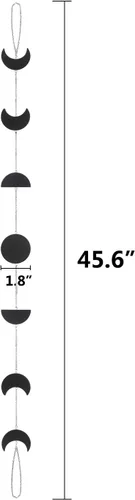 Miniatura 5 de Arte de pared de fase lunar – Fases lunares para colgar en la pared con cadenas de metal para dormitorio, oficina, guardería, ventana, adornos