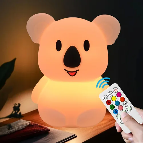 Miniatura 13 de Luces nocturnas de conejo de gran tamaño, lámpara de noche para dormitorio, resistente a la rotura, cuidado de los ojos, brillo ajustable, ajuste