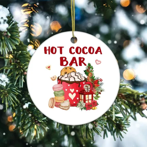 Miniatura 2 de Adornos de recuerdo de Navidad, barra de cacao caliente, adornos de cerámica, adornos de árbol de Navidad, adornos colgantes de recuerdo