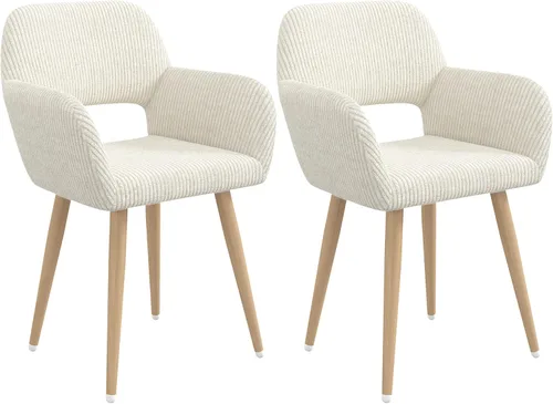 Miniatura 22 de Juego de 1 silla de escritorio para oficina en casa, silla de tocador de tela de pana para maquillaje con respaldo hueco, cómodo sillón con marco