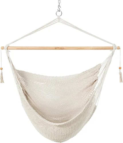 Miniatura 10 de Lazy Daze Hammocks Chair Caribbean - Silla colgante de cuerda tejida del Caribe con barra separadora de madera dura de 40 pulgadas y cuerda