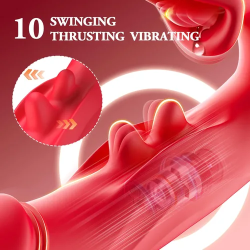 Miniatura 4 de Consolador de empuje vibrador mujer juguetes sexuales - Consoladores sexuales adultos juguete sexual punto G con meneo 10 empujando - Vibración