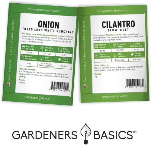 Miniatura 7 de Gardeners Basics, Paquetes de semillas de cultivo de salsa reliquia, semillas de tomate Roma VF, jalapeño, cilantro, anaheim y cebolla para jardín