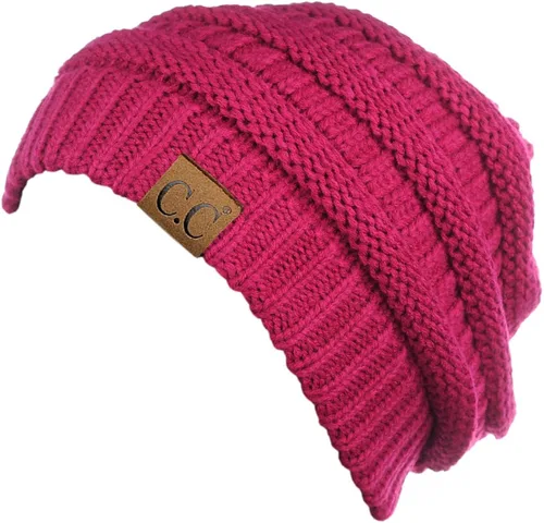 Miniatura 2 de C.C - Gorro de punto trenzado, elástico, moderno, grueso, suave y abrigado