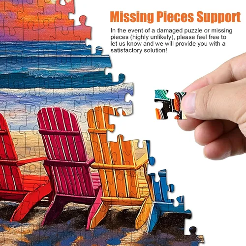 Miniatura 6 de Rompecabezas de playa para adultos de 1000 piezas – Coloridos rompecabezas de playa, silla de descanso, rompecabezas de verano con letras