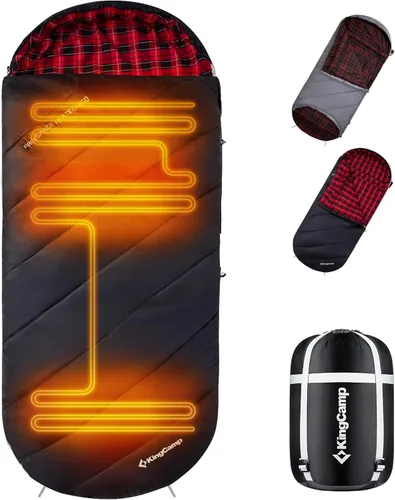 Miniatura 12 de KingCamp Sleeping Bag for Adults Big and Tall, Cold Weather Camping Sleeping Bag with Soft 100% Cotton Flannel Lining, Portable Lightweight Outdoor