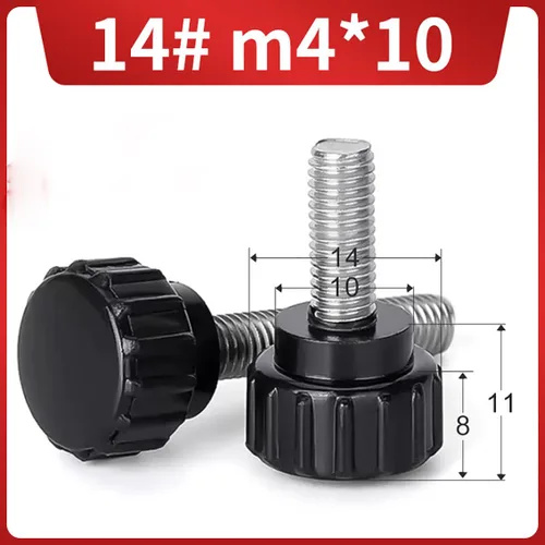 Miniatura 2 de 20 piezas de tornillos de pulgar M4 con pomos de agarre, tornillos de pulgar para cerraduras de maquinaria con estuche de almacenamiento, cabeza