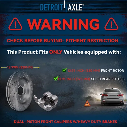 Miniatura 4 de Detroit Axle - Kit de freno trasero para Dodge Grand Caravan Journey Chrysler Town & Country Frenos de repuesto Rotores y pastillas de freno