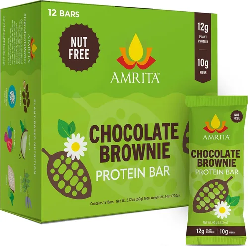 Miniatura 14 de Amrita Pack Variado Sin Frutos Secos de Barras de Proteína Veganas (Paquete de 12 x 3) Barra de Proteína a Base de Plantas de 11g a 12g Sin