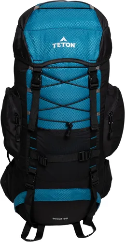 Miniatura 16 de Teton - Mochila con marco interno Scout de 55L para senderismo, camping, mochilero, viajes, cubierta de lluvia incluida, Huckleberry Arándano