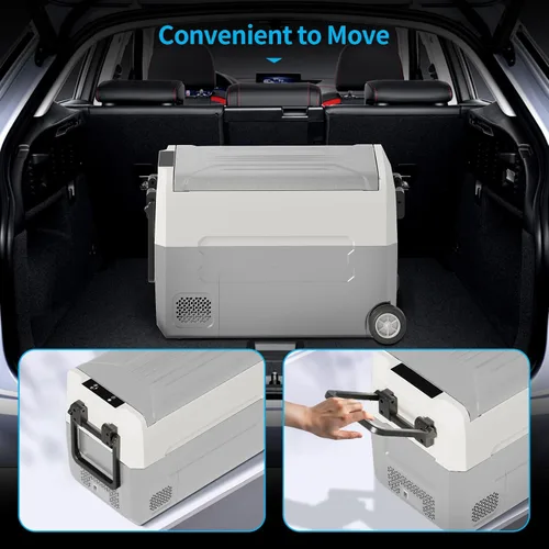 Miniatura 7 de TABU Refrigerador portátil para automóvil de 49 cuartos (45 litros), congelador y refrigerador de doble zona de 12 V con 12/24 V CC y 110/240 V CA