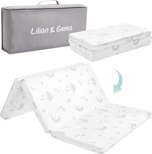 Miniatura 11 de Lilian&Gema Colchón Pack and Play de 38 x 26 x 1.5 pulgadas, almohadilla para colchón Pack N Play para corralito y corral de juegos, cubrecolchón