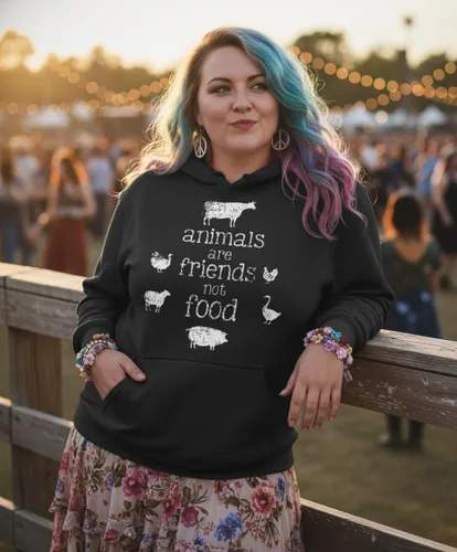 Miniatura 3 de The Goozler Vegan Hoodie Animals Friends Not Food Funny Plant Based Gift Vegetarian Cruelty Free Men Women
