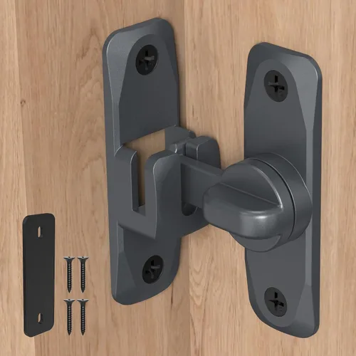 Miniatura 9 de Cerraduras y pestillos para puerta de granero de 90/180 grados, herraje de aluminio de seguridad para pestillo de puerta corredera, cerraduras