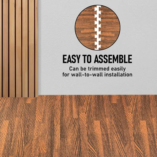 Miniatura 6 de HomeCube USA - Baldosas de espuma entrelazadas con veta de madera de 3/8 pulgadas de grosor para hogar, oficina, espacio de equipos