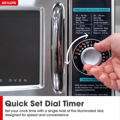 Miniatura 5 de Horno de microondas de alta resistencia con temporizador de dial, 1000 vatios, 120 voltios, talla única
