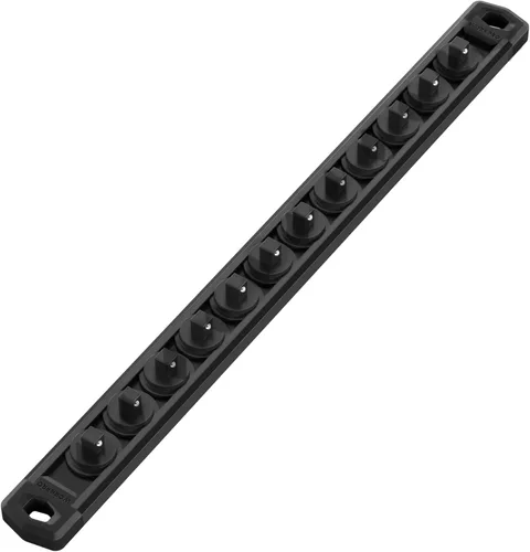 Miniatura 20 de WORKPRO Organizador magnético de llaves de vaso, riel de llaves de aleación de aluminio de 1/2 pulgada, soporte para llaves de vaso de servicio Rojo