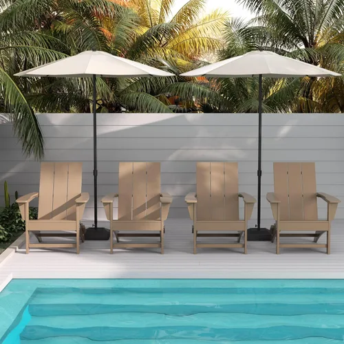 Miniatura 43 de WestinTrends Ashore - Silla plegable Adirondack moderna para exteriores (juego de 2), color marrón oscuro