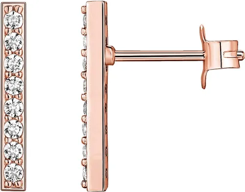 Miniatura 6 de PAVOI Aretes de plata de ley chapados en oro de 14 quilates, delicados aretes de mini barra Aretes de oro para mujer