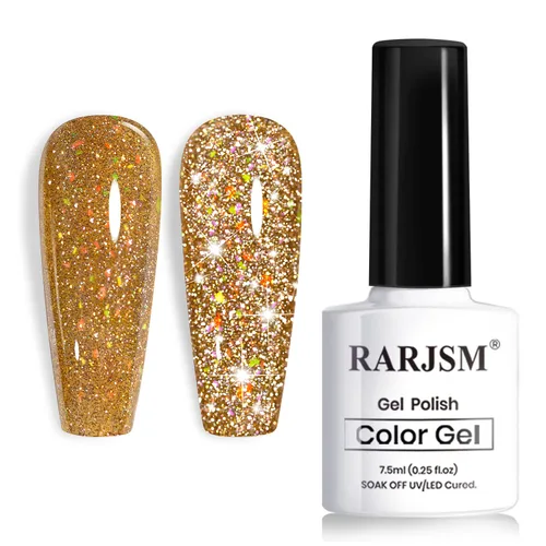 Miniatura 11 de RARJSM Esmalte de uñas de gel con purpurina roja reflectante holográfica, destellos de arco iris, diamantes brillantes, LED, UV, secado con lámpara