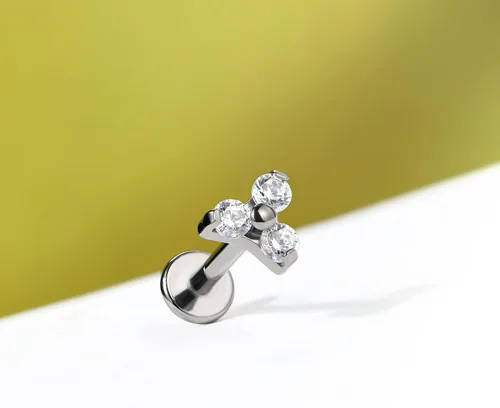 Miniatura 4 de Mooncrush Jewelry 16G G23 Solid Titanium Cartilage Earring Stud Internally Threaded Medusa Lip Ring Flat Back Tragus Helix Piercing Jewerly Surgical