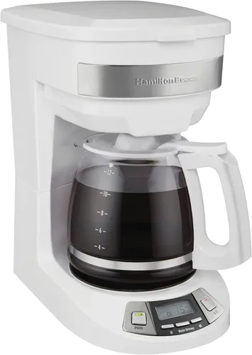 Miniatura 12 de Hamilton Beach Cafetera de goteo programable de 12 tazas con 3 opciones de preparación, jarra de vidrio, pausa y vierte automáticamente, acero