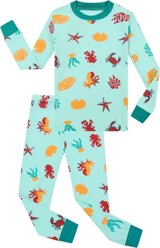 Miniatura 3 de Benaive Pijama para niños, pijama de algodón para niño, conjunto de pantalones de 4 piezas para niños