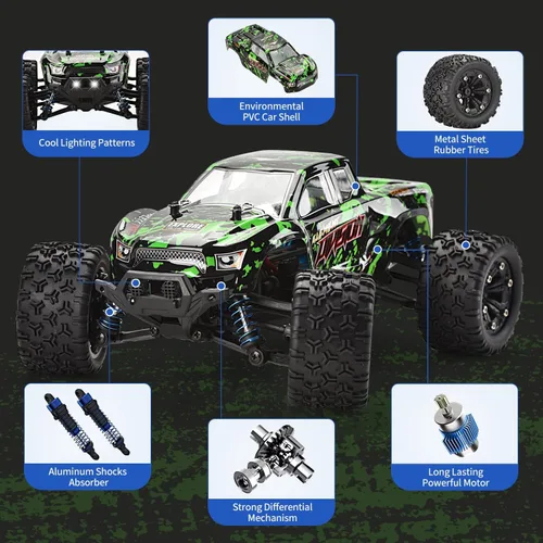 Miniatura 8 de TENSSENX Coches RC todo terreno a escala 1:18, 40 KPH de alta velocidad 4WD de control remoto con 2 baterías recargables, camión monstruo