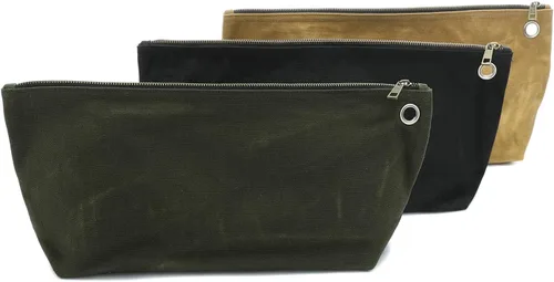 Miniatura 11 de Bolsa de almacenamiento de herramientas multiusos – Bolsas de lona encerada de 16 onzas para hombres y mujeres 1 pequeña + 1 grande Verde Verde