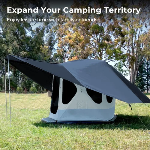 Miniatura 4 de ACACIA Toldo para 2 a 3 personas para sistema de campamento Space Acacia, PU2000 Lona impermeable para campamento de 4 estaciones, lona resistente