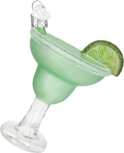 Old World Christmas Margarita - Adorno de vidrio soplado para árbol de Navidad, decoración navideña artesanal, colección de bebidas para adultos