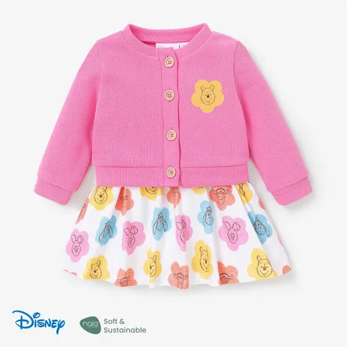 Miniatura 2 de Disney Vestido de bebé para niñas, 2 piezas, sin mangas, conjunto de cárdigan de manga larga de 3 a 24 meses