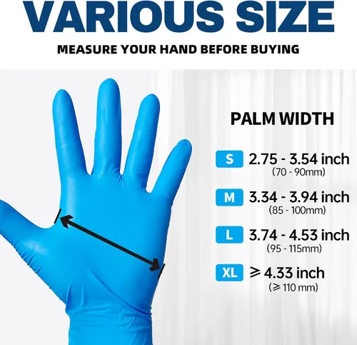 Miniatura 7 de Beastek Medical Nitrile Exam Gloves, 4.0 Mil, 1000 Pcs Powder-Free Latex-Free Non-Sterile Food Safe Disposable Glove, Blue