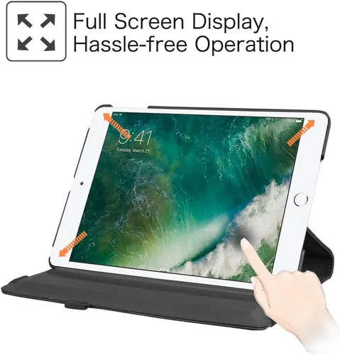 Miniatura 5 de Fintie - Funda giratoria para iPad 6ª/5ª generación (2018/2017), iPad Air 2 / Air 1 (24.6 cm) - Funda giratoria de 360 grados con pie, función