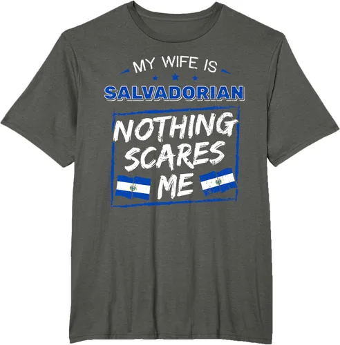 Miniatura 8 de Camiseta con la bandera de raíces salvadoreñas de El Salvador My Wife Is Salvadoran Roots, Negro